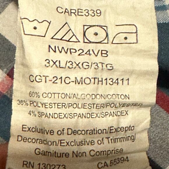 Wrangler Regular Fit Plaid Button Up Collared Short Sleeve Shirt | Men Size 3XL - Picture 4 of 8